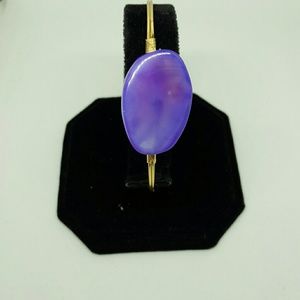 Wrapped wire bracelet with purple stones